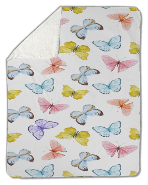Watercolor Butterfly Blanket